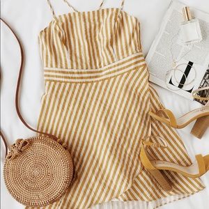 Lulu’s Central Park Yellow and White Striped Dress